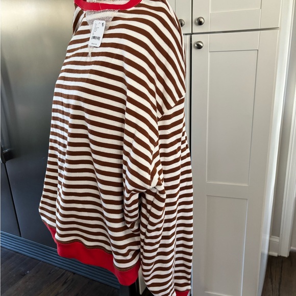 NWT Free People We The Free Classic Striped Oversized Crewneck Sweatshirt - Picture 4 of 8
